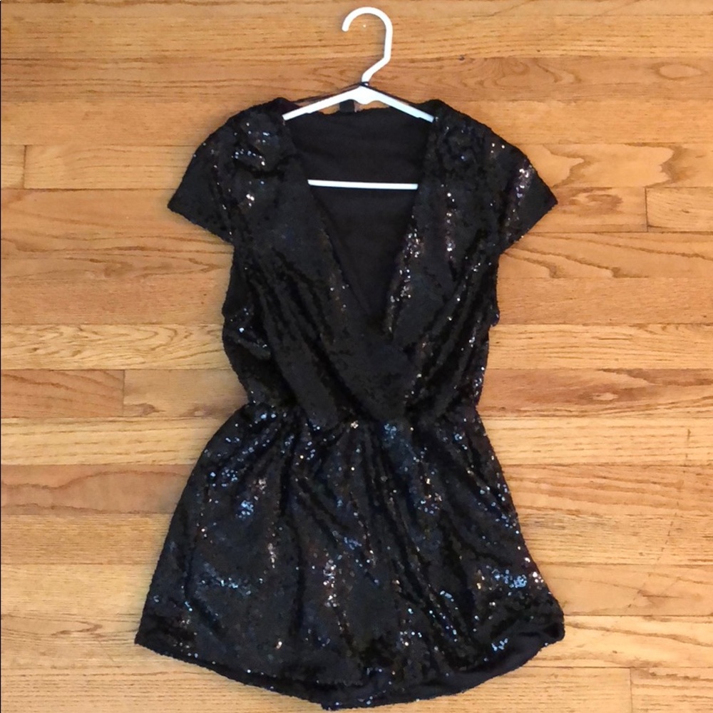 Black Sequined Romper (Never Worn)